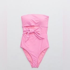 Aerie wrap strapless one piece swimsuit